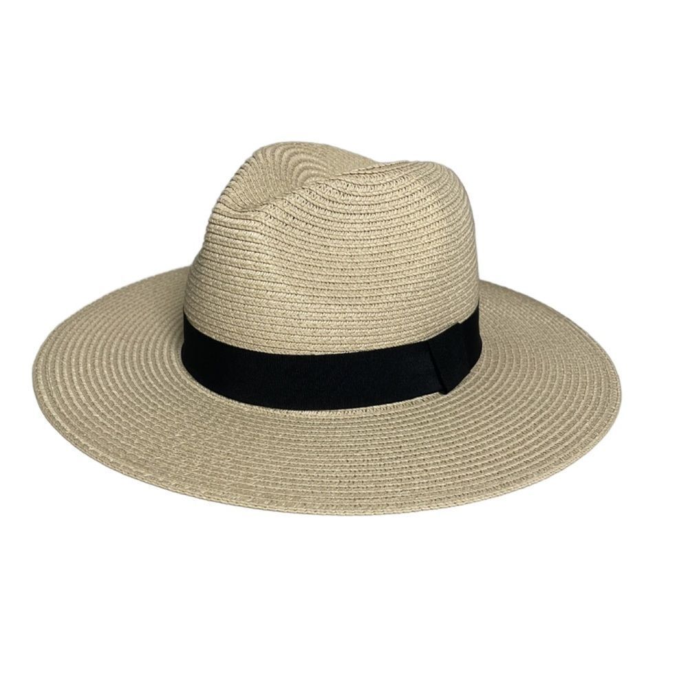 Cupshe Black Band Wide Brim Straw Hat or Panama Hat (NWT) - Picture 4 of 9